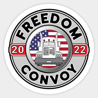 USA FREEDOM CONVOY 2022 - TRUCKERS FOR FREEDOM - GRAY ROUND BLACK LETTERS Sticker